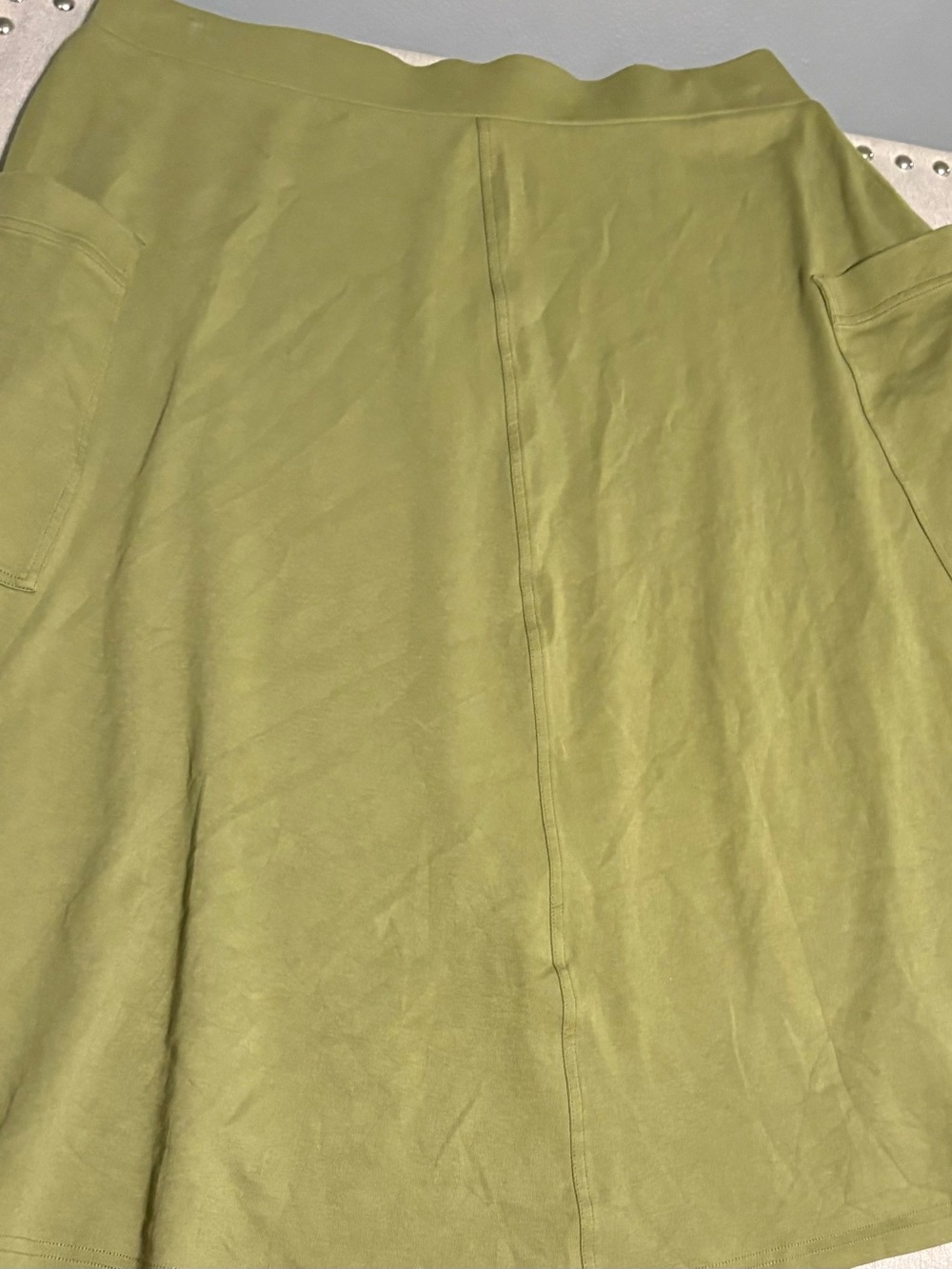 Coldwater Creek Olive Green A-Line Pocket Skirt